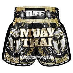 Tuff Sport Retro Muay Thai Shorts Boxen Shorts Classic Slim Cut MMA Kickboxen Workout Set Kleidung Training, Tuf-msc109-blk, Groß von Tuff Sport