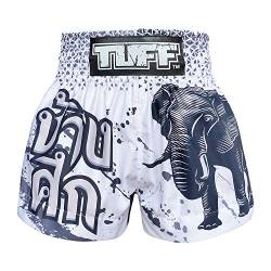 Tuff-ms636-wht Shorts für Boxen, Sport, Muay Thai-Shorts, Kick-, Kampfsport-Training, Fitness-Kleidung, Tuf-ms636-wht, Größe L von Tuffsport