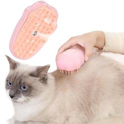 Tulov Cat Paw Shaped Pet Steam Brush, 3 in 1 Pet Cleaning Brush für Grooming, Massage und Reinigung von Katzen, Hunden, Kaninchen und anderen Haustieren von Tulov