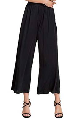 Damen Elastische Taille Hosenrock Freizeithose High Waist Pant Schwarz L von Tulpen