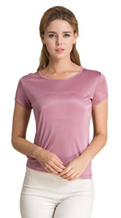 Frauen 100% Seide Unterhemd Stretch Oberteil Sommer Top Rubber Rot S von Tulpen