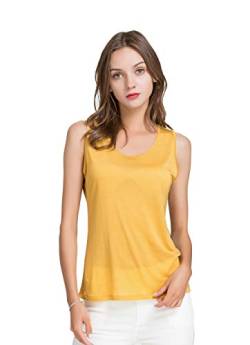 Tulpen Women Seide Lyocell Tops Rundhals Camisole Gelb XL von Tulpen