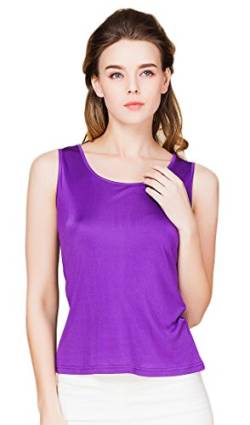 Women's Pure Silk Underwear Casual Loose Double Knit Fabric Violett XXL von Tulpen
