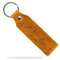 Tumatsch Schlüsselanhänger Samui aus Echt-Leder, Fair-Trade, nachhaltige Handarbeit inkl. Geschenk-Box (Braun, München) von Tumatsch
