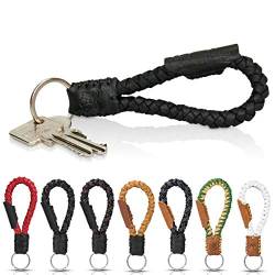Tumatsch geflochtener Schlüsselanhänger Krabi aus Echt-Leder, Fair-Trade (Schwarz) von Tumatsch