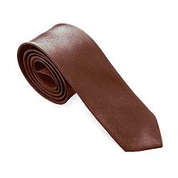 Tumundo Krawatte für Hemd Anzug Schlips Binder Business Schmal Unifarben Geschenkbox Etui, Variante:braun + Geschenkbox von Tumundo