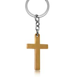 Tumundo Schlüssel-Anhänger Kreuz Kruzifix Gebetskette Schlüsselring Autoschlüssel Accessoire Silbern Golden Rosé Schwarz, Variante_:Variante 5 von Tumundo