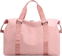 Tuobo Reisetaschen für Damen, Sport-Turnbeutel, Workout-Seesack, Wochenend-Handgepäck für Frauen, Übernachtungs-Schultertasche für 15,6 Zoll Laptop, B-pink von Tuobo
