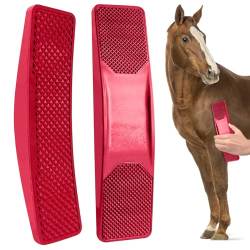 Tuofang 6-in-1 Pferdebürste, Massagekamm für Pferde, Pferdebürsten zur Reinigung, Multifunktionale Horse Grooming Brush, Bürsten Pferde Wurzelbürste (Rot) von Tuofang