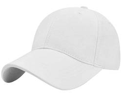 Tuopuda Baseball Cap Herren Damen Sport Kappe 6-Panel Unisex Basecap Outdoor Retro Mütze Reine Farbe Baseboard Baseballkappe Verstellbar einfarbige Baseballmütz Basecap Sommer Trucker Hut, Weiß von Tuopuda