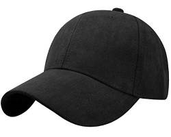 Tuopuda Baseball Cap Herren Damen Sport Kappe 6-Panel Unisex Basecap Outdoor Retro Mütze Reine Farbe Baseboard Baseballkappe Verstellbar einfarbige Baseballmütz Basecap Sommer Trucker Hut, schwarz von Tuopuda