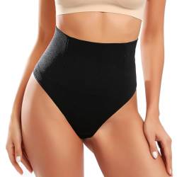 Tuopuda Bauchweg String Damen Miederhose Shapewear Frauen Bauch Weg Shape Nahtlos Mieder-Slip Stark Formend mit Bauchdeckenstraffun, Schwarz, L von Tuopuda