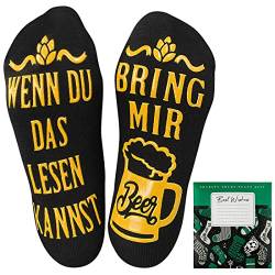 Tuopuda Bier-Socken Lustige Socken Damen Herren Socken WENN DU DAS LESEN KANNST BRING MIR BEER Wintersocken Socken Baumwollsocken Knöchel Socken von Tuopuda