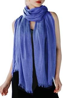 Tuopuda Damen Schal Stola Festlich Elegante Scarves Muslim Kopftuch Halstuch Hijab Umschlagstuch für Abendkleid Braut Hochzeit Sonnenschutz Frühling Sommer Herbst Winter Geschenk 195 x 95CM, Blau von Tuopuda