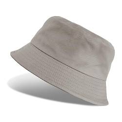 Tuopuda Fischerhüte Bucket Hat Unisex Sonnenhut Baumwolle Buckethut Faltbar Fischerhut Anglerhut Sommer 56-58cm, Grau-B von Tuopuda