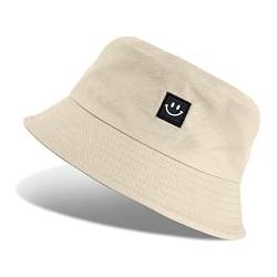 Tuopuda Fischerhüte Herren Damen, Anglerhut Baumwolle, Bucket Hat Faltbar, Sommerhut Outdoor, Kappen Cap Freizeithut zum Wandern Camping Reisen Angeln 56-58cm, Beige von Tuopuda