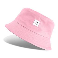 Tuopuda Fischerhüte Herren Damen, Anglerhut Baumwolle, Bucket Hat Faltbar, Sommerhut Outdoor, Kappen Cap Freizeithut zum Wandern Camping Reisen Angeln 56-58cm, Rosa von Tuopuda