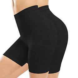 Tuopuda Shapewear Damen Bauchweg, Miederhose für Frauen Nahtlose Shapingpants Radlerhosen mit Bein Miederpants, Schwarz *2, XXL von Tuopuda