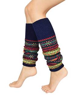 Tuopuda Stulpen Damen Lang Beinwärmer Winter Herbst Legwarmers StulpenBeinstulpen Grobstrickstulpen Strümpfe Gestrickt Stulpe Socken Overknee Socken Tanzen Strumpf (1 oder 2 Paar) (Marine) von Tuopuda