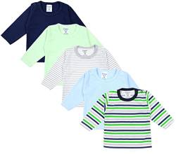 TupTam Baby Jungen Langarmshirt Gestreift 5er Set, Farbe: Mehrfarbig, Größe: 56 von TupTam