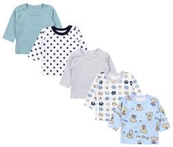 TupTam Baby Jungen Langarmshirt Gestreift 5er Set, Farbe: Mehrfarbig 10, Größe: 68 von TupTam