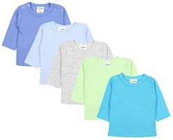 TupTam Baby Jungen Langarmshirt Gestreift 5er Set, Farbe: Mehrfarbig 3, Größe: 92 von TupTam