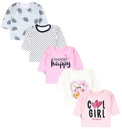 TupTam Baby Mädchen Langarmshirt Gestreift 5er Set, Farbe: Cool Girl Aprikose/Choose Happy Rosa/Herz Little Star Ecru, Größe: 56 von TupTam