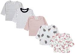 TupTam Baby Mädchen Langarmshirt Gestreift 5er Set, Farbe: Farbenmix 3, Größe: 80 von TupTam