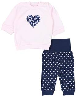 TupTam Baby Mädchen Outfit Langarmshirt mit Print Spruch Babyhose Babykleidung 2teilig, Farbe: Herzen Rosa Dunkelgrau, Größe: 80 von TupTam