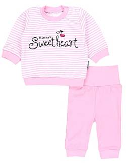 TupTam Baby Mädchen Outfit Langarmshirt mit Print Spruch Babyhose Babykleidung 2teilig, Farbe: Mummy's Sweetheart Streifen Rosa, Größe: 68 von TupTam