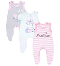 TupTam Baby Mädchen Strampler mit Aufdruck Spruch 3er Pack, Farbe: Farbenmix 1, Größe: 74 von TupTam