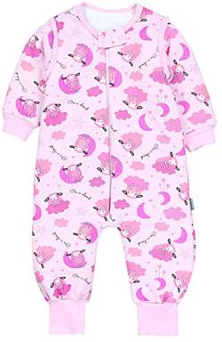 TupTam Baby Schlafsack mit Füßen und Ärmel OEKO-TEX zertifizierte Materialien Winterschlafsack, Farbe: Schäfchen/Wolken/Rosa, Größe: 104-110 von TupTam