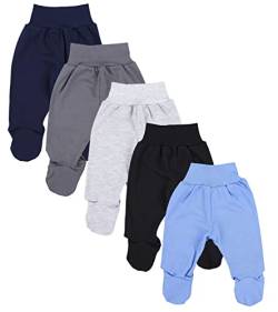 TupTam Baby Unisex Hose mit Fuß Bunte 5er Pack, Farbe: Junge 5, Größe: 50 von TupTam