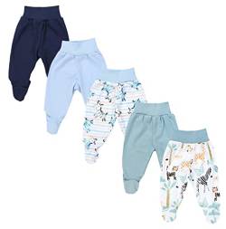 TupTam Baby Unisex Hose mit Fuß Bunte 5er Pack, Farbe: Junge 7, Größe: 62 von TupTam