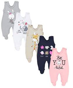 TupTam Baby Unisex Strampler mit Aufdruck Spruch 5er Pack, Farbe: Mädchen 3, Größe: 56 von TupTam