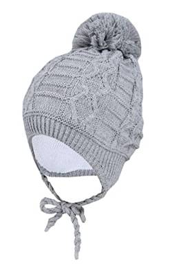 TupTam Baby Winter Mütze Strickmütze zum Binden, Farbe: Grau, Hat Size: 42-44 von TupTam