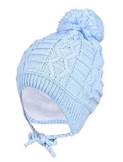 TupTam Baby Winter Mütze Strickmütze zum Binden, Farbe: Hellblau, Hat Size: 36-38 von TupTam