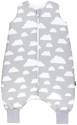 TupTam Baby Winterschlafsack mit Beinen OEKO- TEX zertifizierte Materialien 2.5 TOG Unisex, Farbe: Wolken Grau, Größe: 62-74 von TupTam