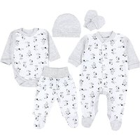 TupTam Erstausstattungspaket Baby Jungen Bekleidung Set Body Strampler Mütze Fäustlinge 5 tlg von TupTam