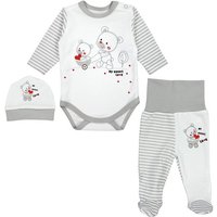 TupTam Erstausstattungspaket Baby Mädchen Jungen Bekleidungsset Langarmbody Hose Mütze mit Spruch von TupTam