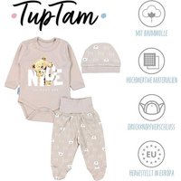 TupTam Erstausstattungspaket Baby Mädchen Jungen Bekleidungsset Langarmbody Hose Mütze mit Spruch von TupTam