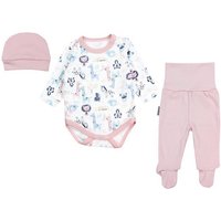 TupTam Erstausstattungspaket Baby Mädchen Jungen Bekleidungsset Langarmbody Hose Mütze mit Spruch von TupTam