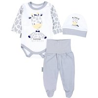 TupTam Erstausstattungspaket Baby Mädchen Jungen Bekleidungsset Langarmbody Hose Mütze mit Spruch von TupTam