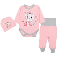 TupTam Erstausstattungspaket Baby Mädchen Jungen Bekleidungsset Langarmbody Hose Mütze mit Spruch von TupTam