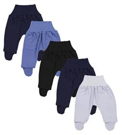 TupTam Jungen Mädchen Strampelhose mit Fuß Baby Hose Pumphose 5er Pack, Farbe: Junge, Größe: 80 von TupTam