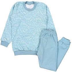 TupTam Kinder Jungen Pyjama Schlafanzug Set Langarm Nachtwäsche 2-teilig, Farbe: Dino Mintgrün, Größe: 116 von TupTam