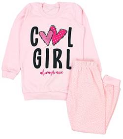 TupTam Kinder Mädchen Schlafanzug Set Langarm Pyjama Nachtwäsche 2-teilig, Farbe: COOL Girl Aprikose/Tupfen, Größe: 110 von TupTam