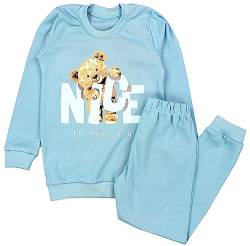 TupTam Kinder Mädchen Schlafanzug Set Langarm Pyjama Nachtwäsche 2-teilig, Farbe: Nice Teddybär Mintgrün, Größe: 128 von TupTam