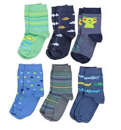 TupTam Kinder Socken Bunt Gemustert 6er Pack für Mädchen und Jungen, Farbe: Junge 10, Socken Größe: 23-26 von TupTam