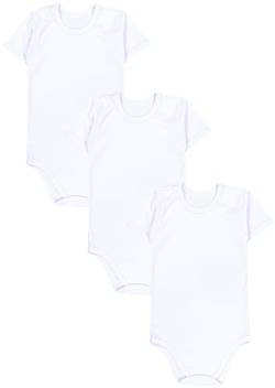 TupTam Kinder Unisex Kurzarm Body Baumwolle 3er Set, Farbe: Weiß, Größe: 110 von TupTam